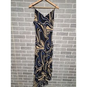 FANNY USA WOMENS Y2K Sequin Multicolor Abstract Ruffle Straply VTG Dress Size XL